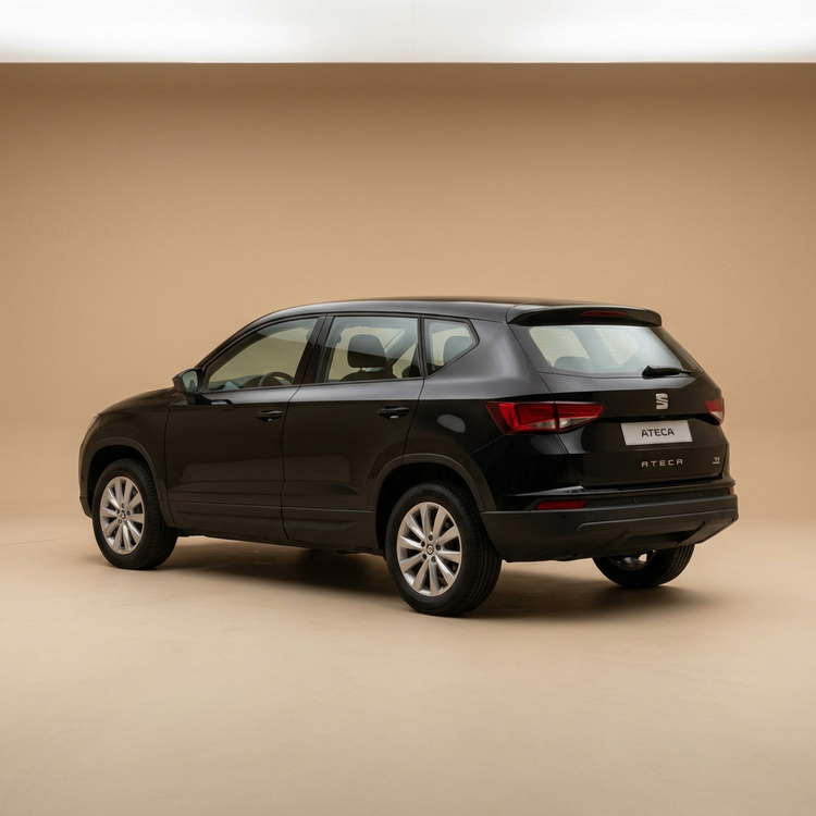 Seat Ateca noir, vue arrière trois quarts