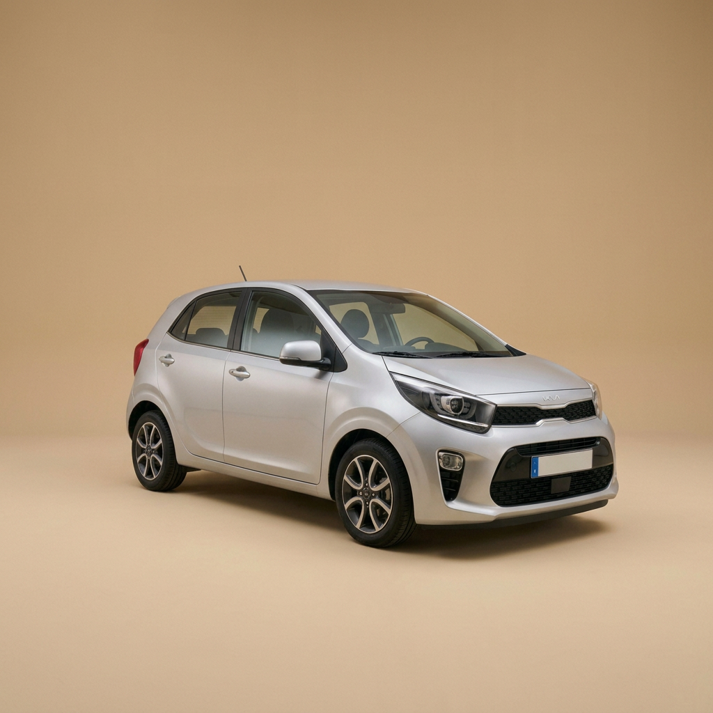 Kia Picanto, vue avant sur fond beige uni